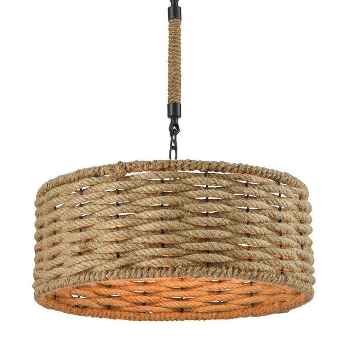 Waverly Rope-Wrapped Drum Chandelier