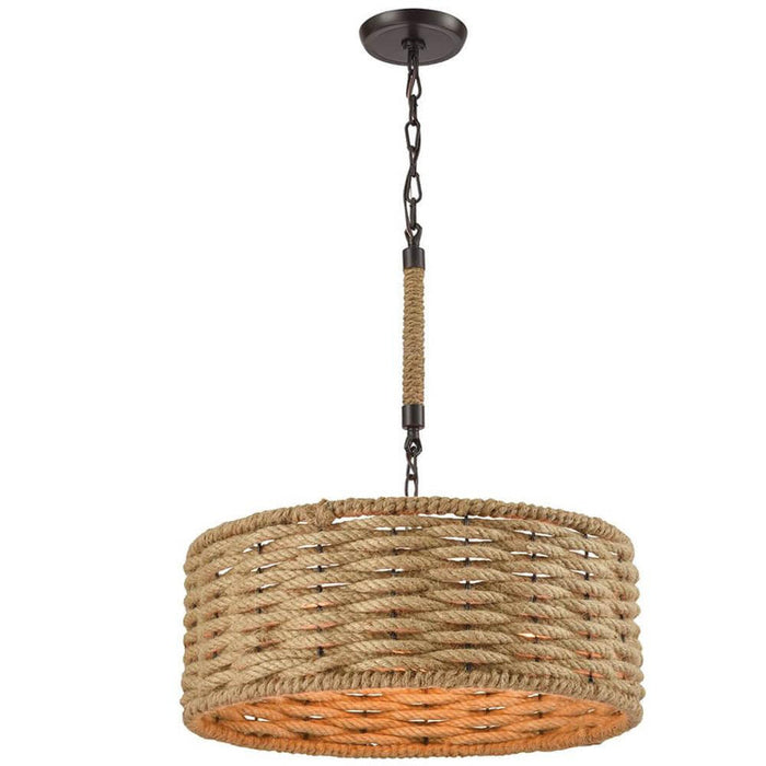 Waverly Rope-Wrapped Drum Chandelier