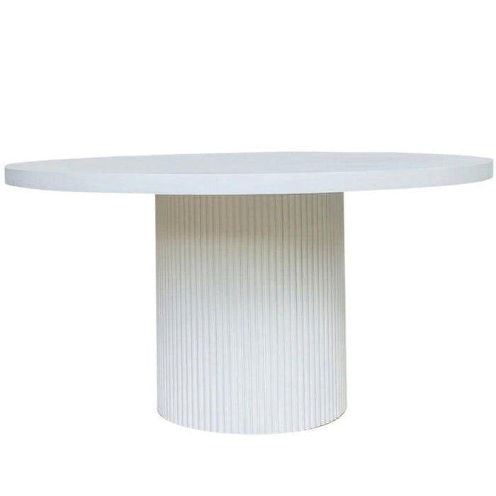 White Elle Mindi Wood Round Dining Table