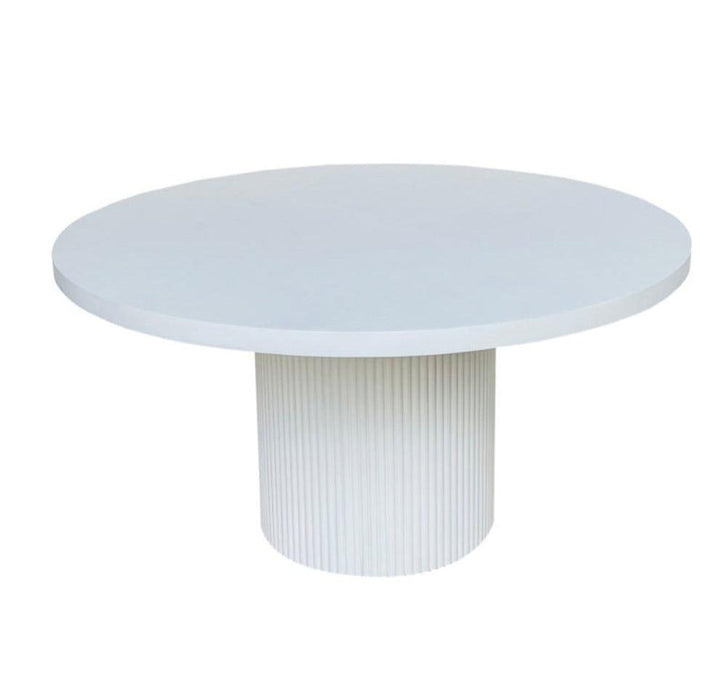 White Elle Mindi Wood Round Dining Table