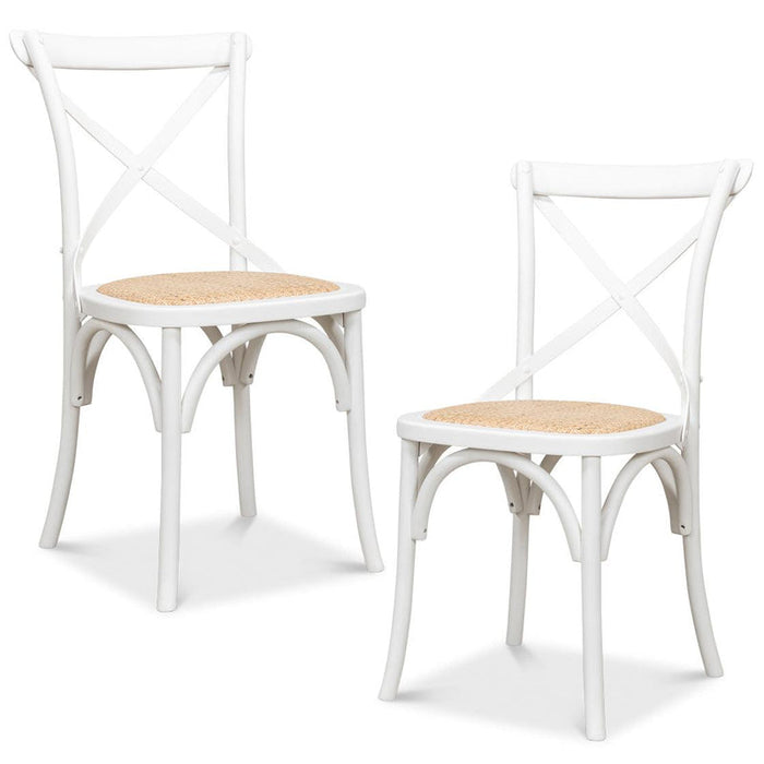 White French Cafe Bistro Dining Chairs - Set of 2