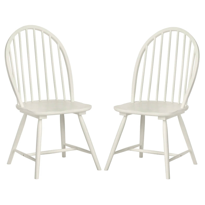 White Slat Back Dining Chairs - Set of 2