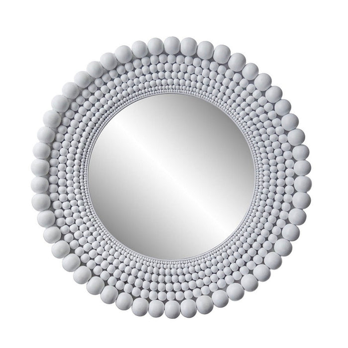 Beaded Boho Round Mirror