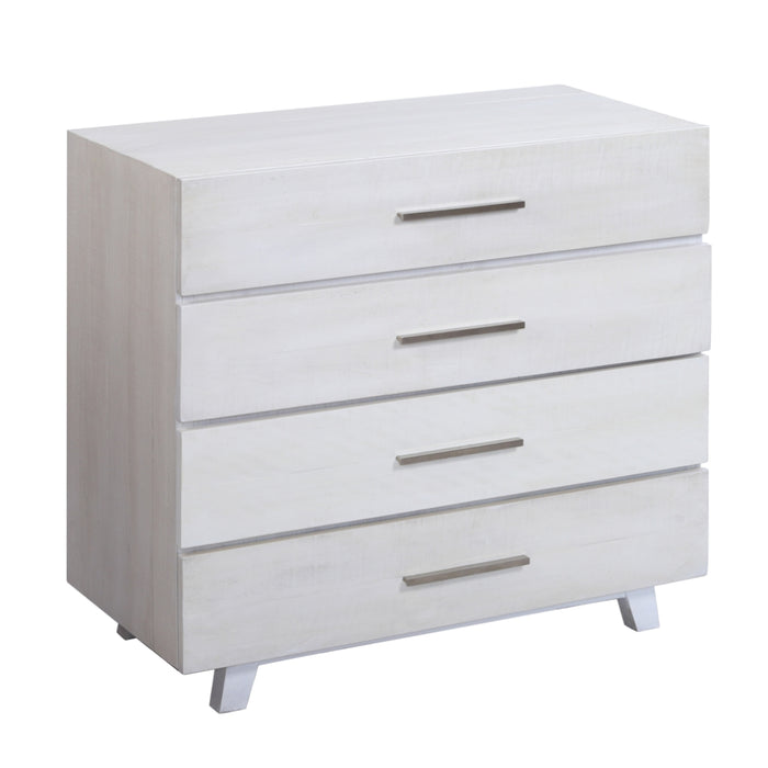 4-Drawer Antique White Chest