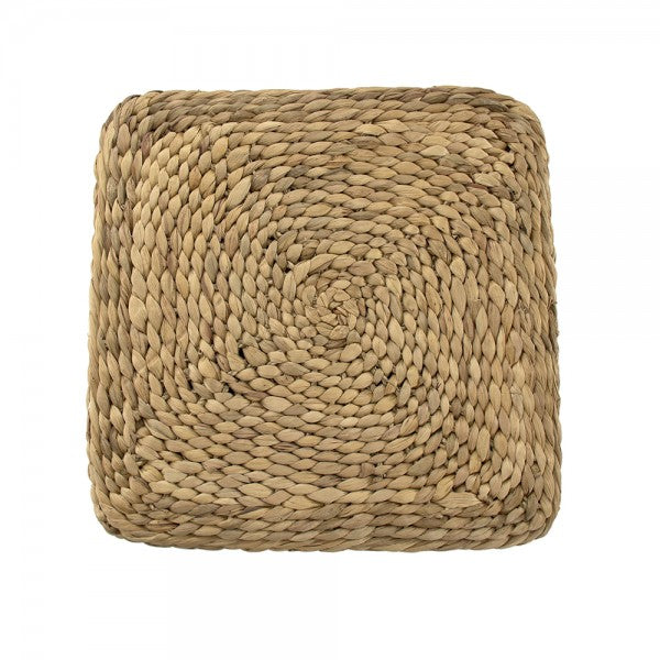 Woven Hyacinth Cube Stool