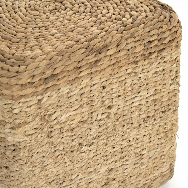 Woven Hyacinth Cube Stool